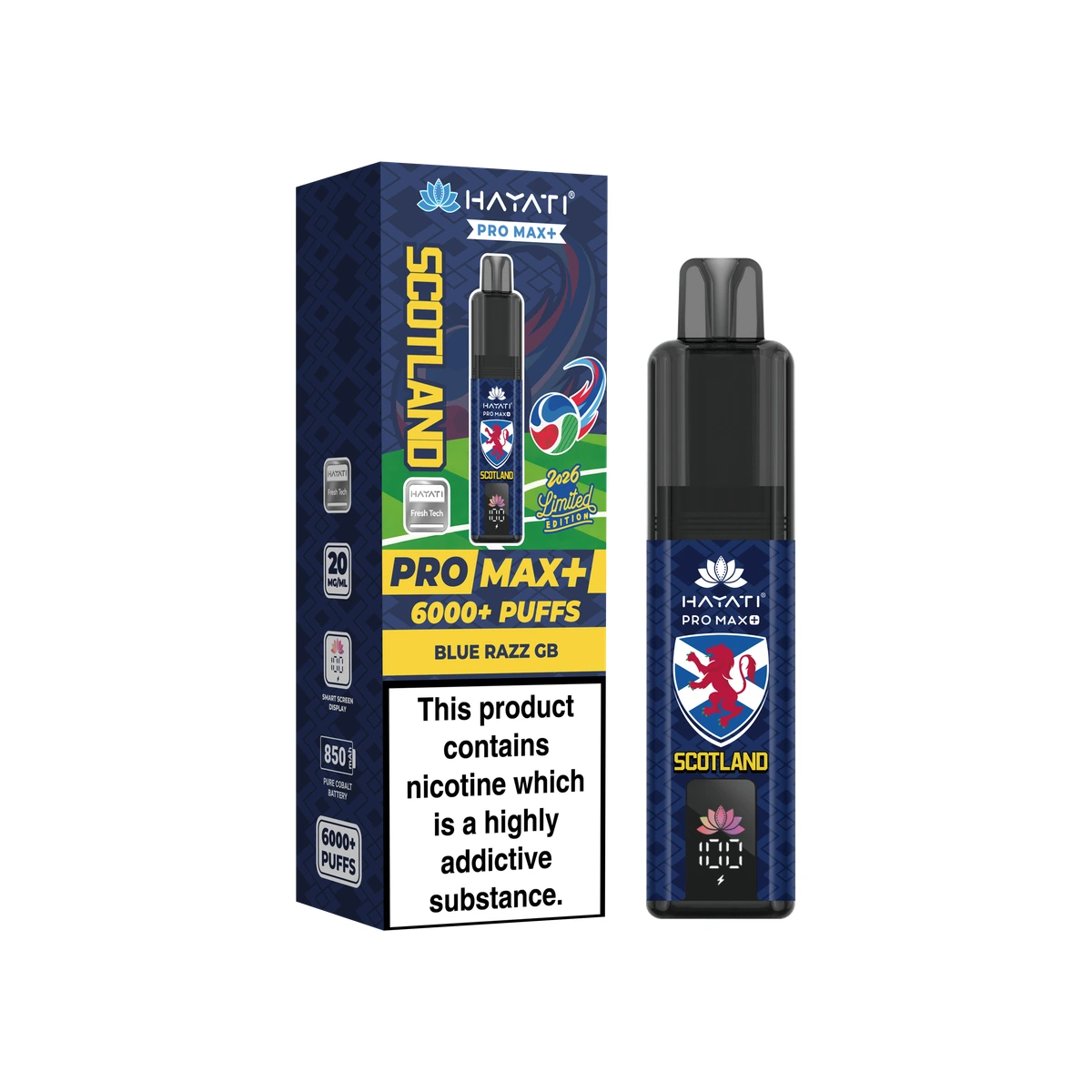 Hayati® Pro Max+ World Cup Limited Edition (Scotland) Blue Razz GB wholesale vape product