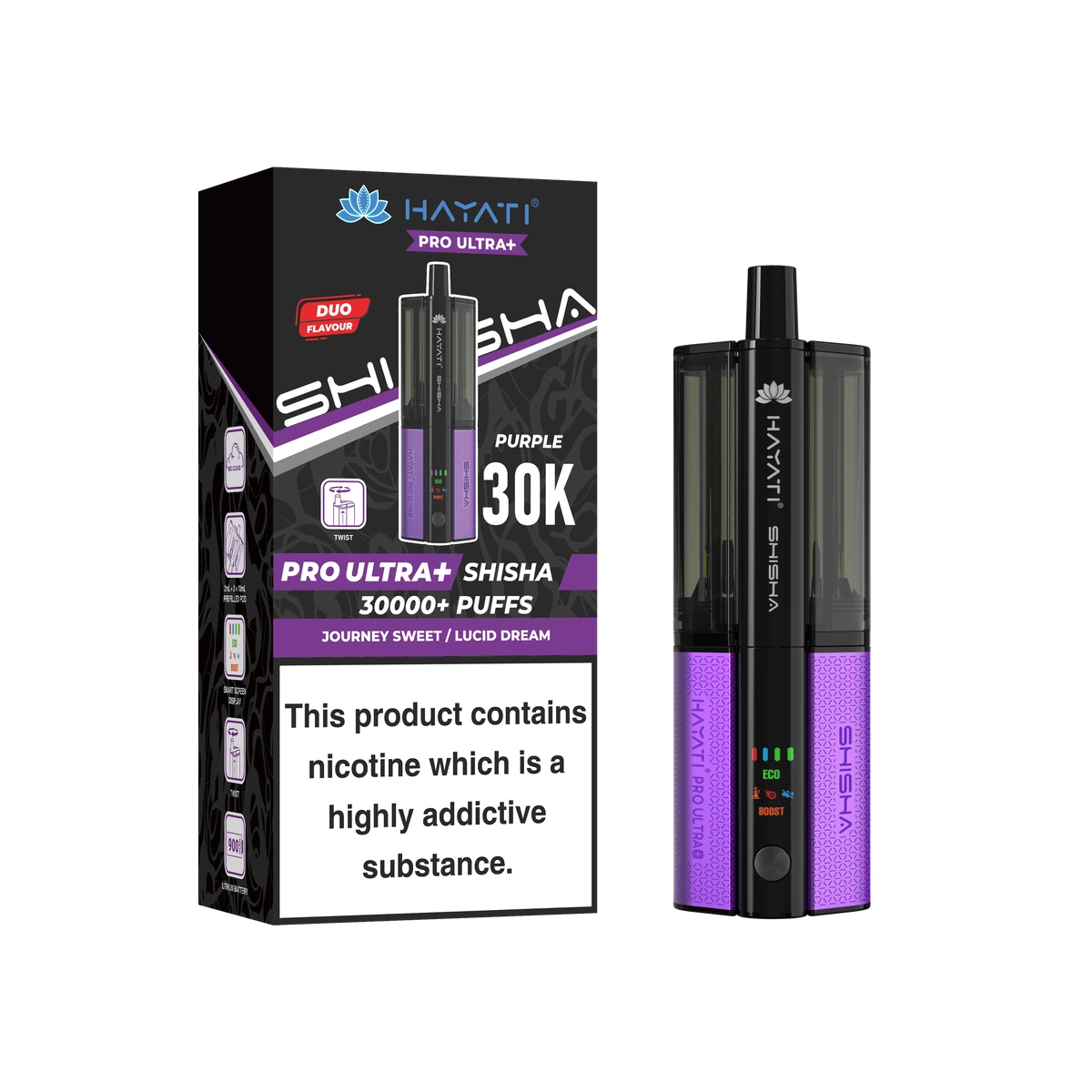 Hayati® Pro Ultra+ Shisha KIT Journey Sweet+Lucid Dream wholesale vape product