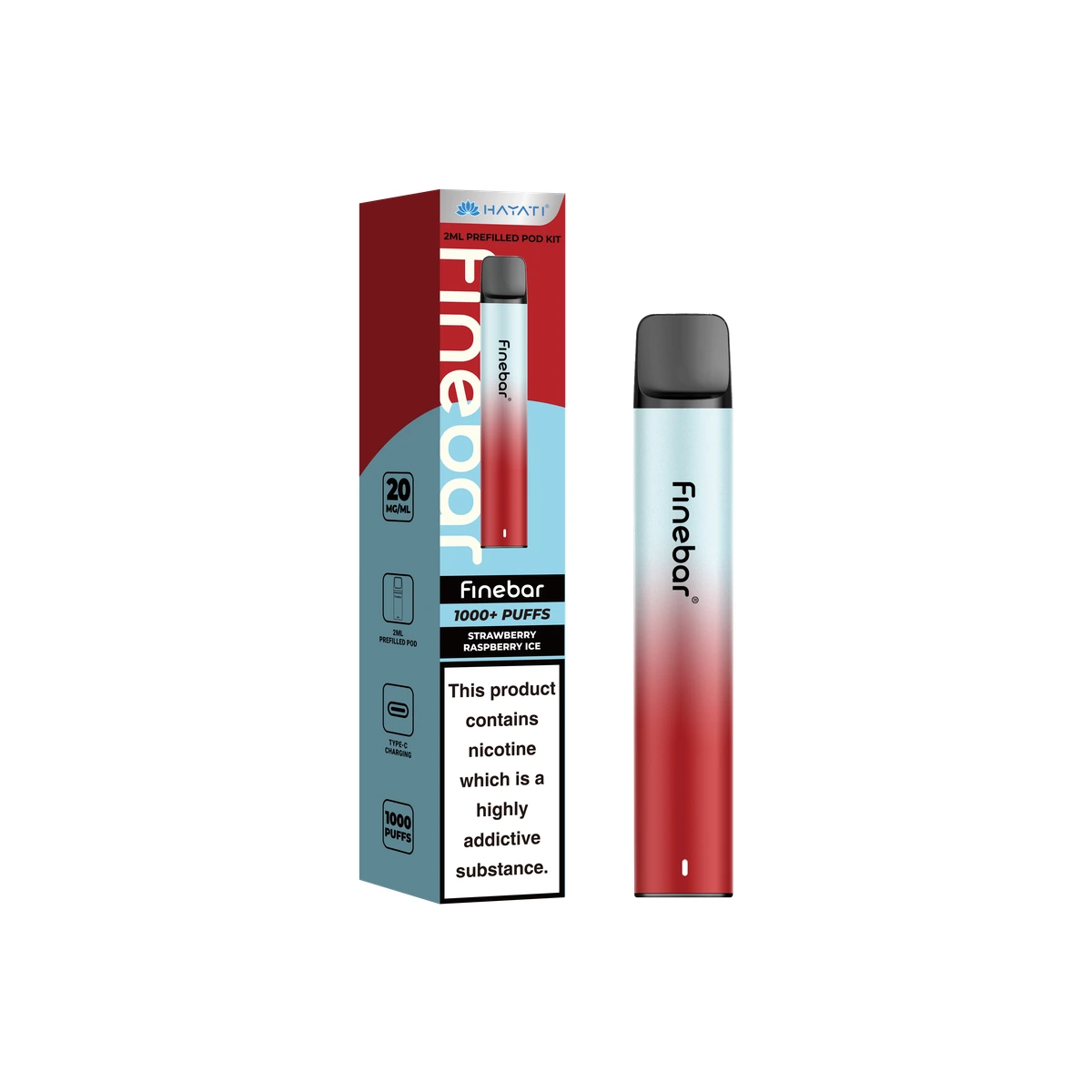 Hayati® Finebar Strawberry Raspberry Ice wholesale vape product