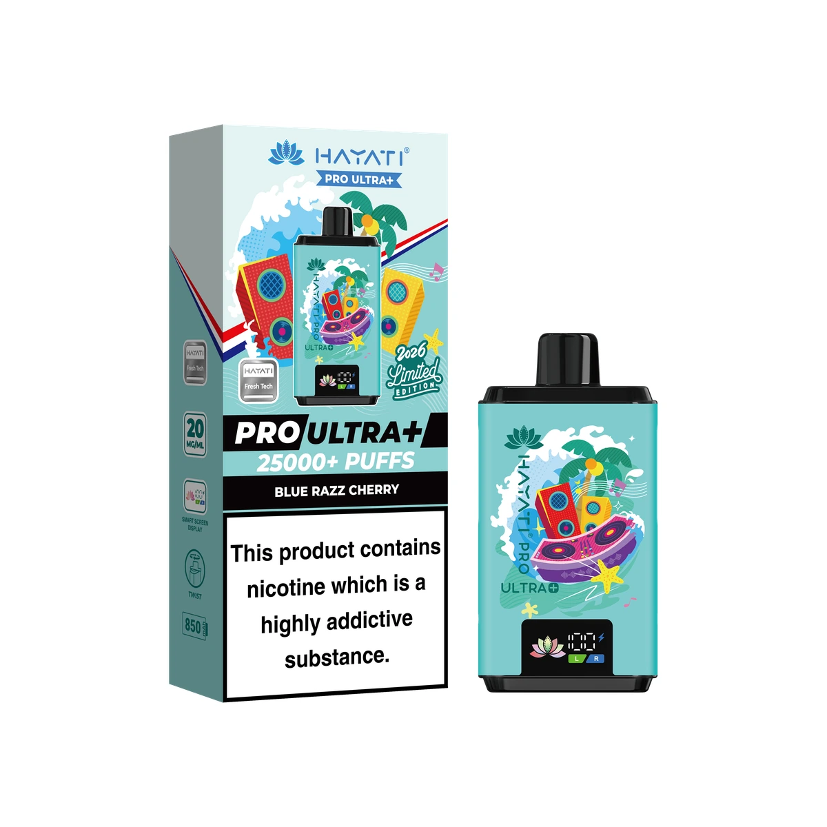 Hayati® Pro Ultra+ Summer Beats Limited  Edition Blue Razz Cherry wholesale vape product