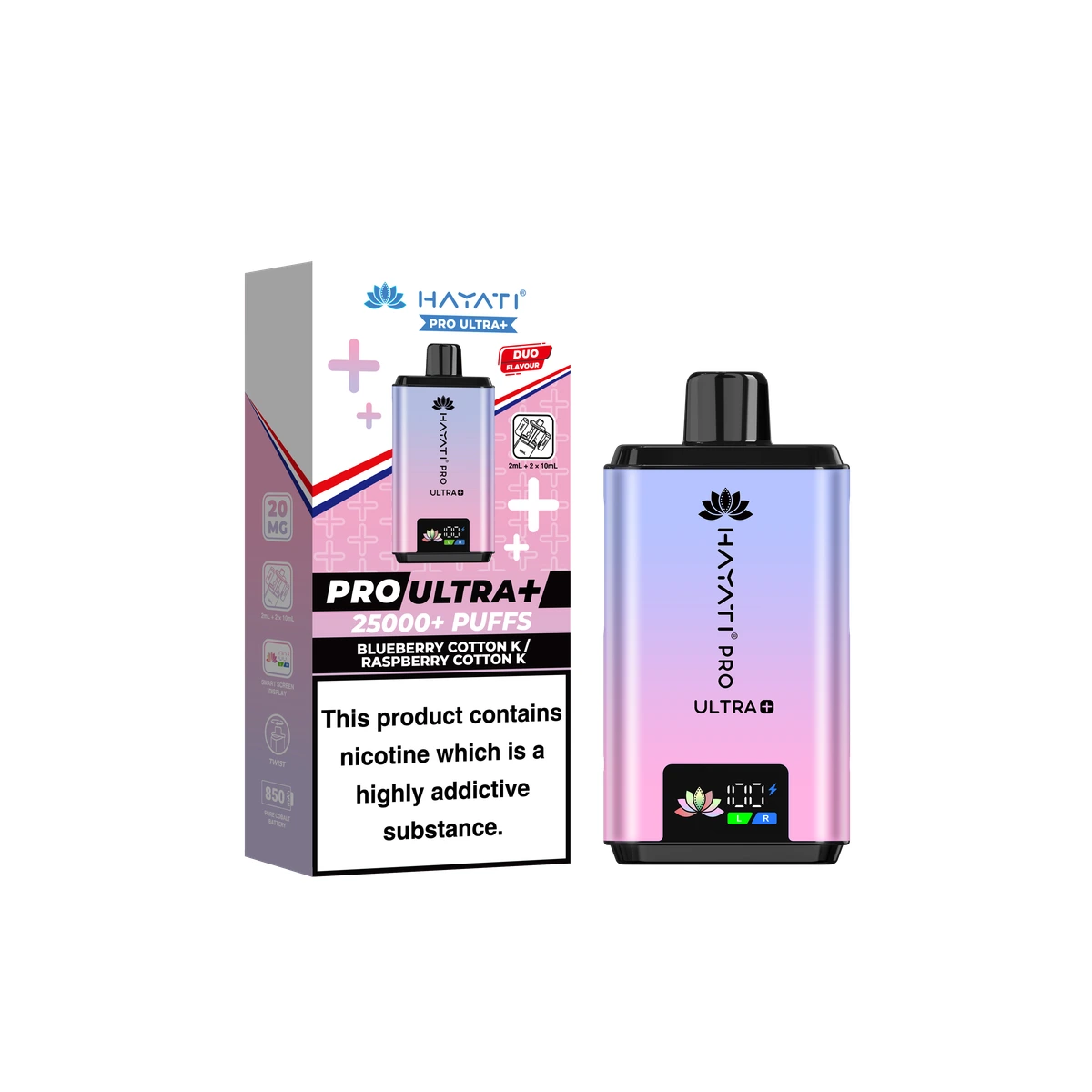 Hayati Pro Ultra+ KIT Blueberry Cotton K / Raspberry Cotton K wholesale vape product