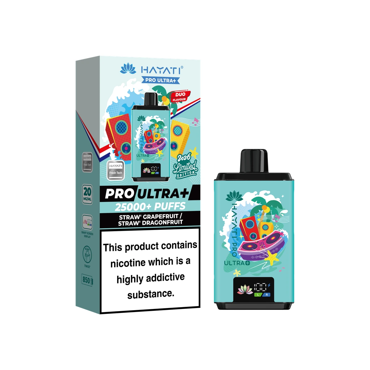 Hayati® Pro Ultra+ Summer Beats Limited  Edition Straw' Grapefruit / Straw' Dragonfruit wholesale vape product